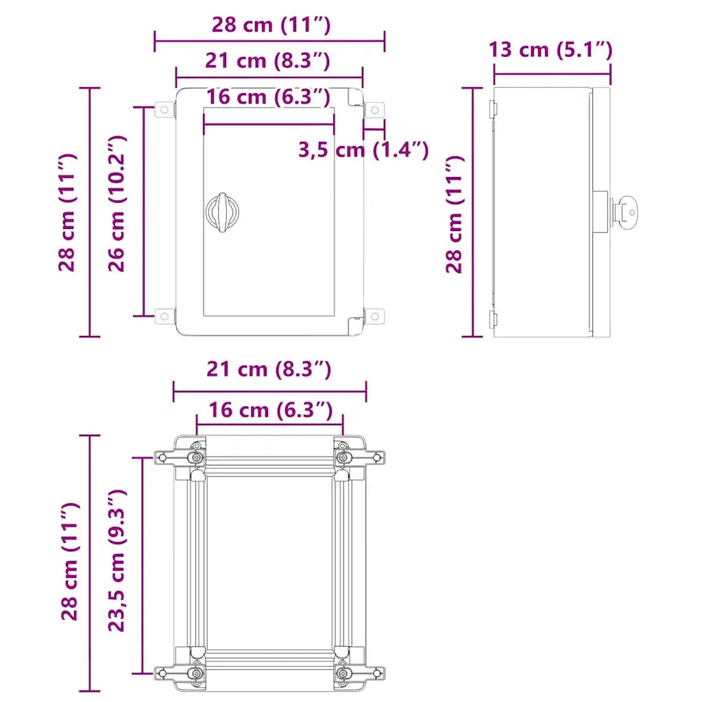 Armadio di Controllo Grigio 28 x 13 x 28 cm Plastica ABS 4106506