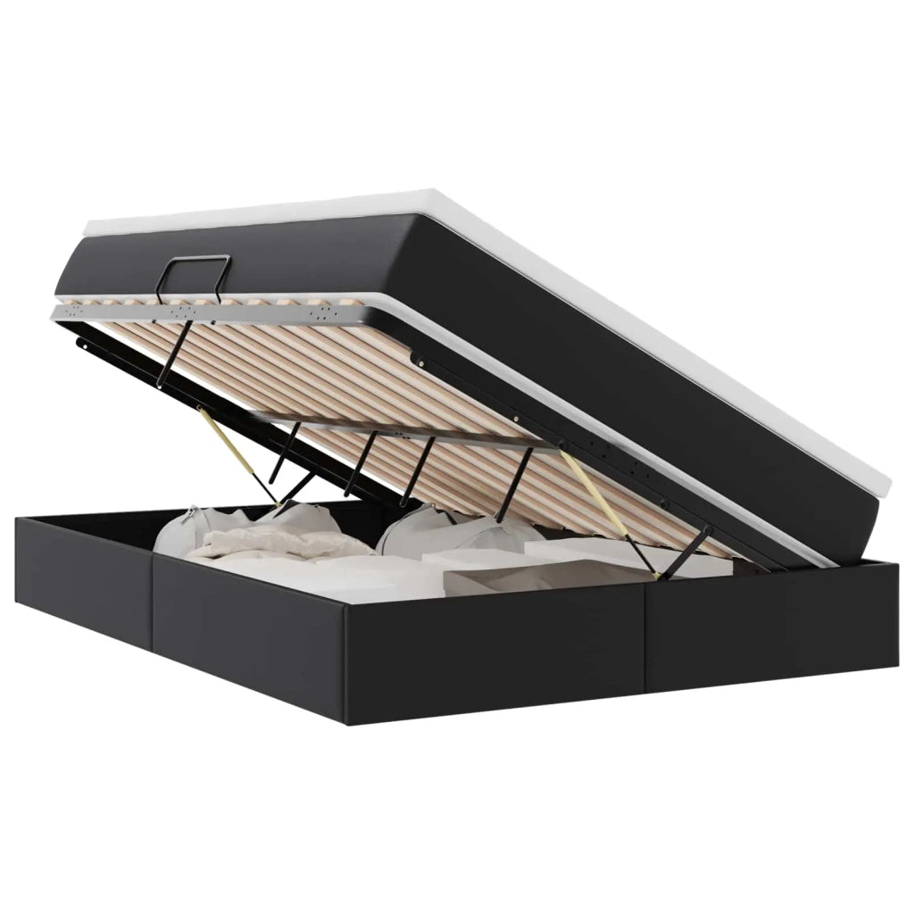 Letto con contenitore e materasso Nero 140 x 190 cm 3370162