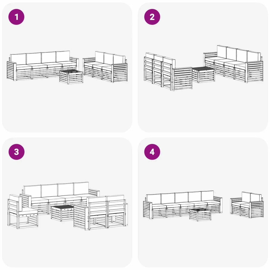 Set divani Legno di Acacia Massello 3391520