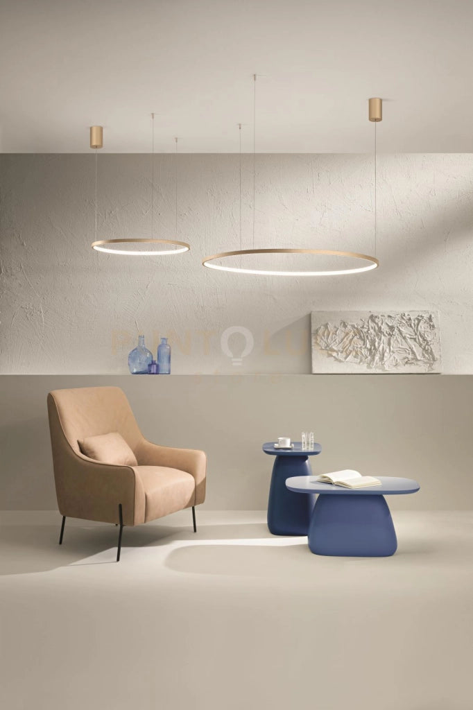 SOSPENSIONE SOEL D.60CM ORO LED 3000K 28W MAX 2697LM DIMMERABILE