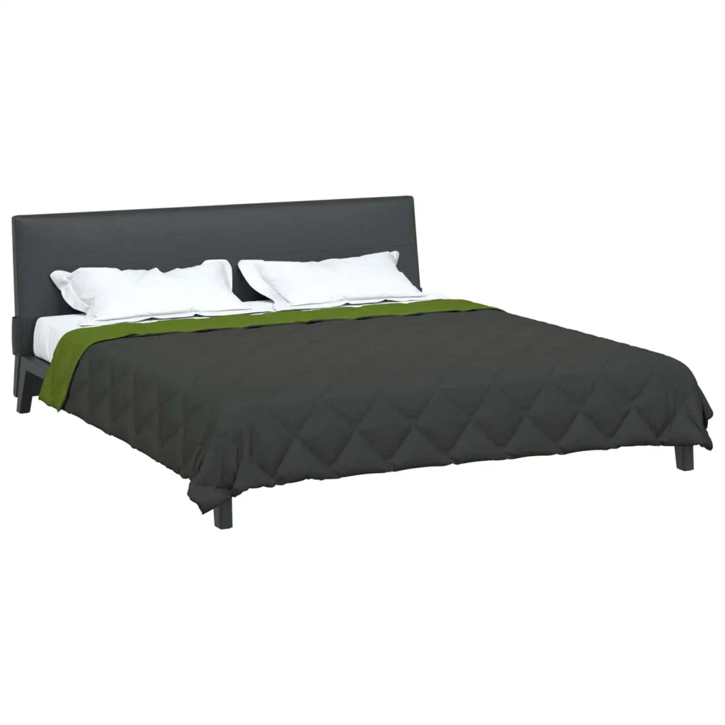 Duvet Estivo Verde e Antracite 220 x 260 cm Microfibra 42025450