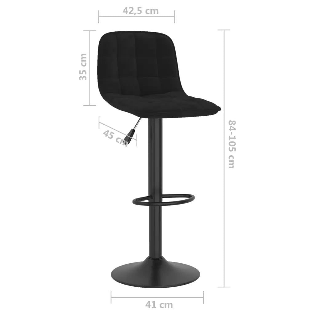 Sgabello da Bar Nero in Velluto 333977