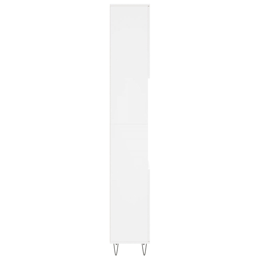 Armadietto da Bagno | Armadio da bagno Bianco 30x30x190 cm in Legno Multistrato