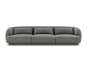 Cosmopolitan Design - Divano "Tulum" 3 posti in velluto grigio chiaro 