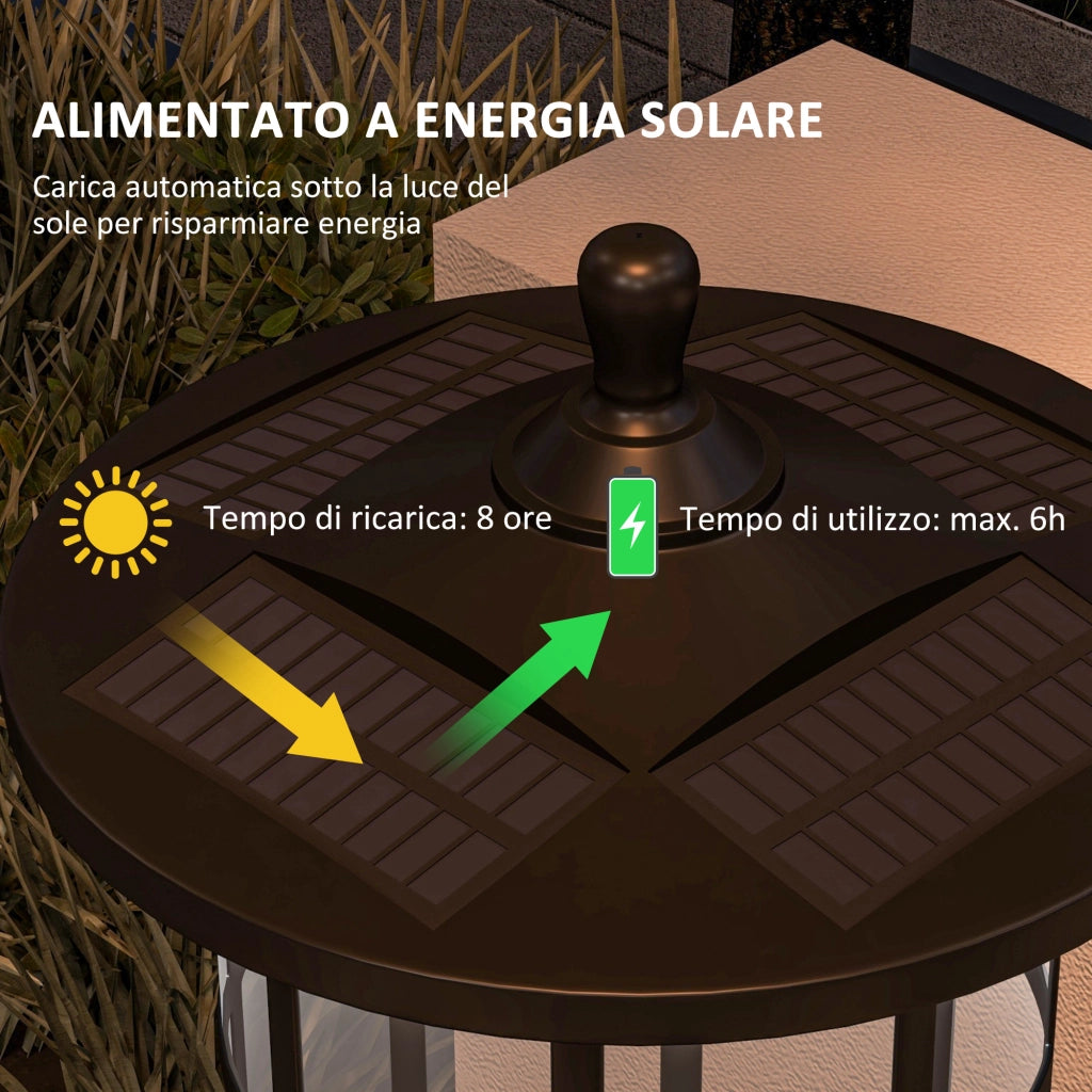 Lampione Solare da Giardino ¨C Minimal ¨C Nero 184cm IP44 LED