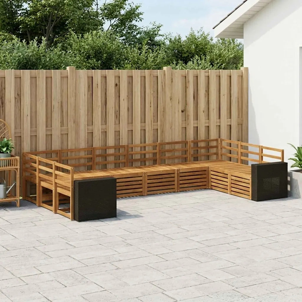 Set divano sezionale 10 pcs Naturale Legno di Acacia Massello 3384900