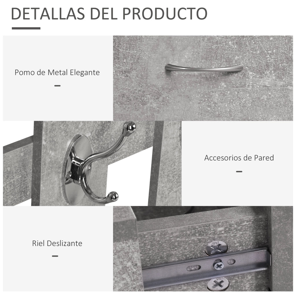 Scarpiera con Specchio e Appendiabiti ¨C Zephmum ¨C Grigio