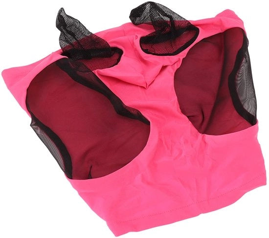 Maschera per Cavallo contro Insetti - Protezione Uditiva - Protezione UV 60% - Adatta per Pony - Maschera Reclinabile in Tessuto