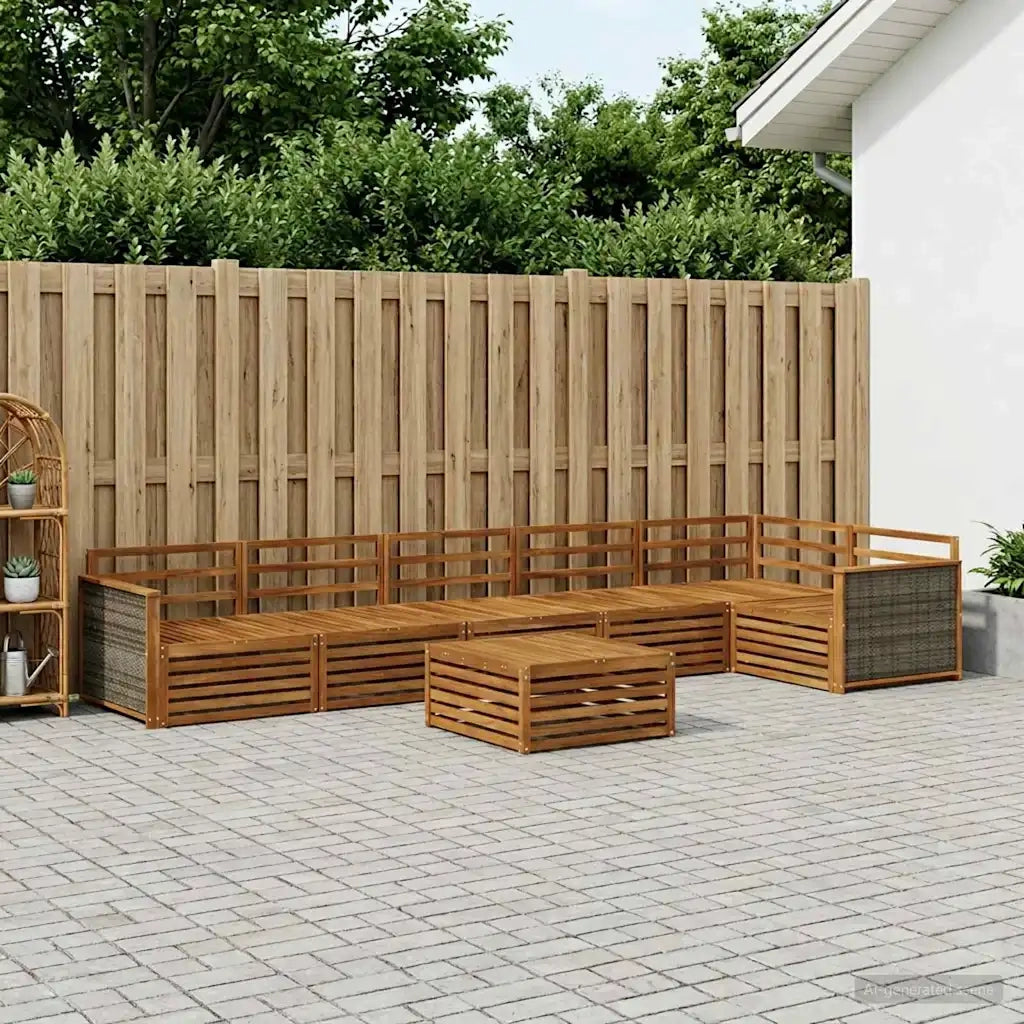 Set di divani da esterno 7 pcs Naturale 3383437