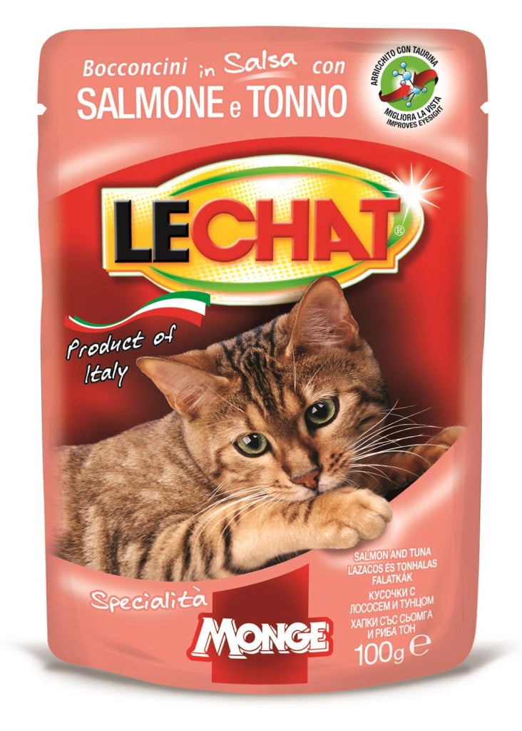 LECHAT BOCCONCINI IN SALSA 100 GRAMMI SALMONE E TONNO
