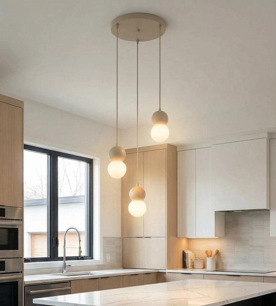 Lampada sospesa LOOP Emibig LED anello beige bianco