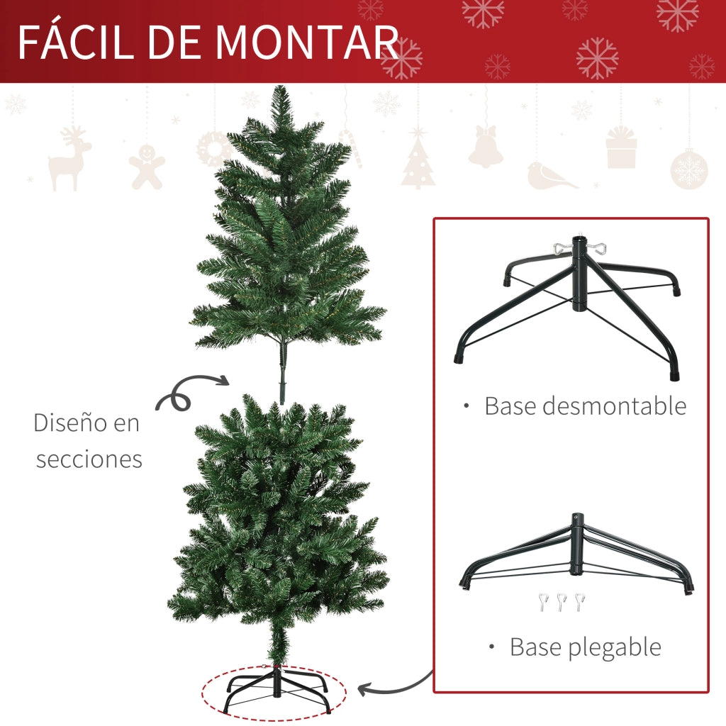 Albero di Natale Artificiale 150 cm Verde con Base Pieghevole ¨C Minimal ¨C 150 cm