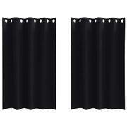 Tende Oscuranti | Tende Blackout con Anelli 2 pz Nero 175 x 140 cm Poliestere