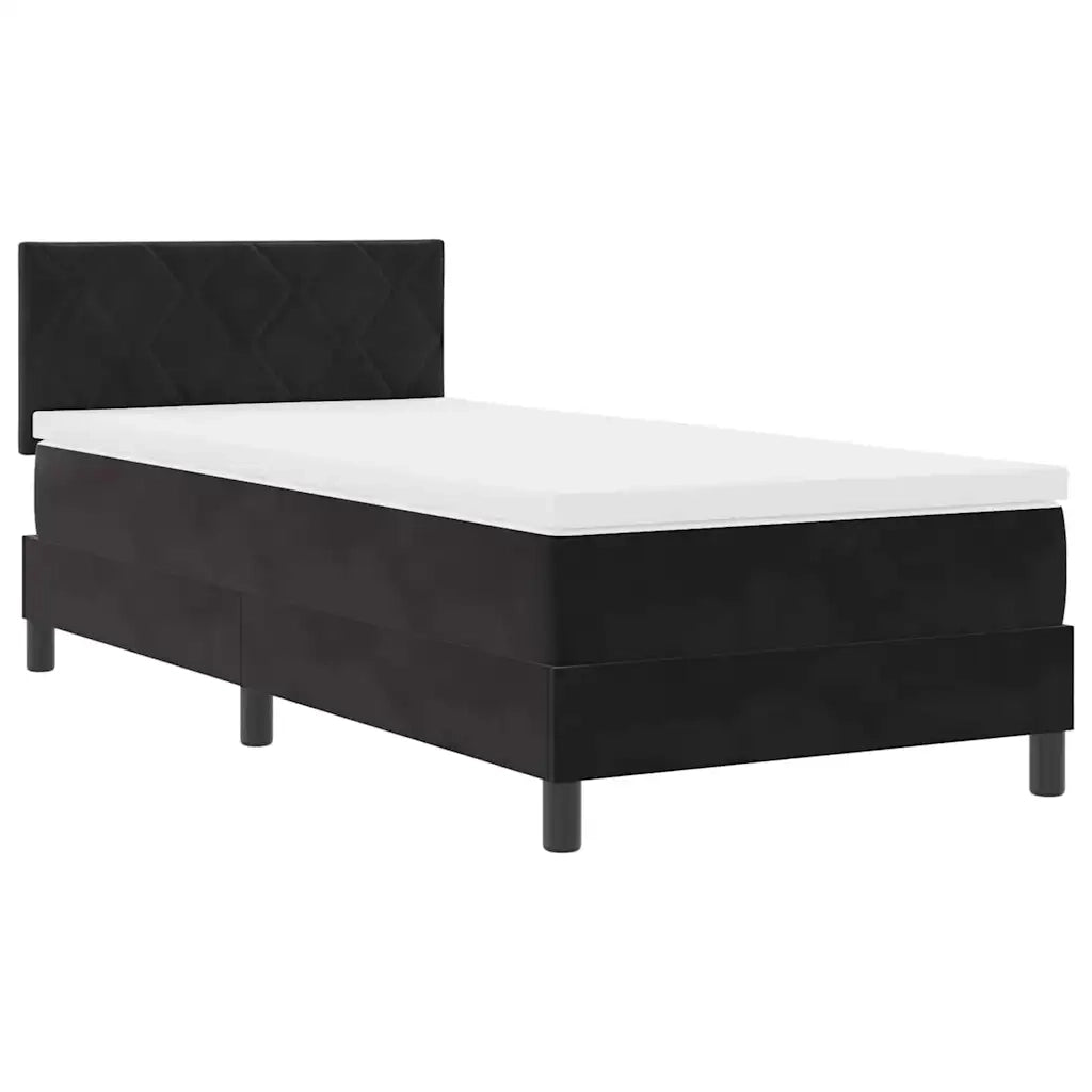 Letto a molle con materasso Nero 90 x 200 cm Velluto 3339214
