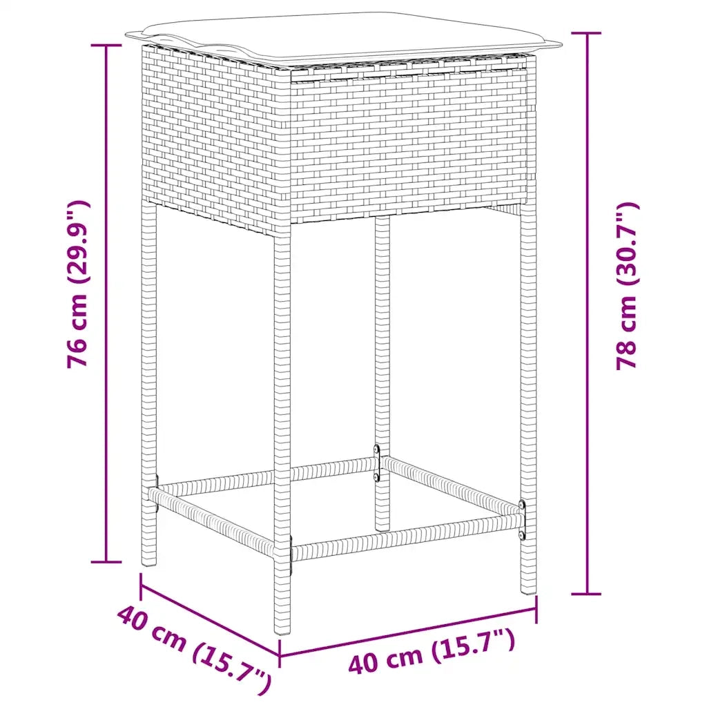 Sgabelli da giardino con Cuscini 2 pz in Polyrattan Grigio 368324