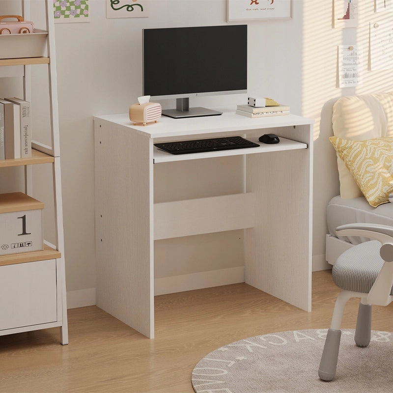 SCRIVANIA PER COMPUTER – BIANCA, MODERNA, CON RIPIANO PER LA TASTIERA, STILE LOFT, 70 CM