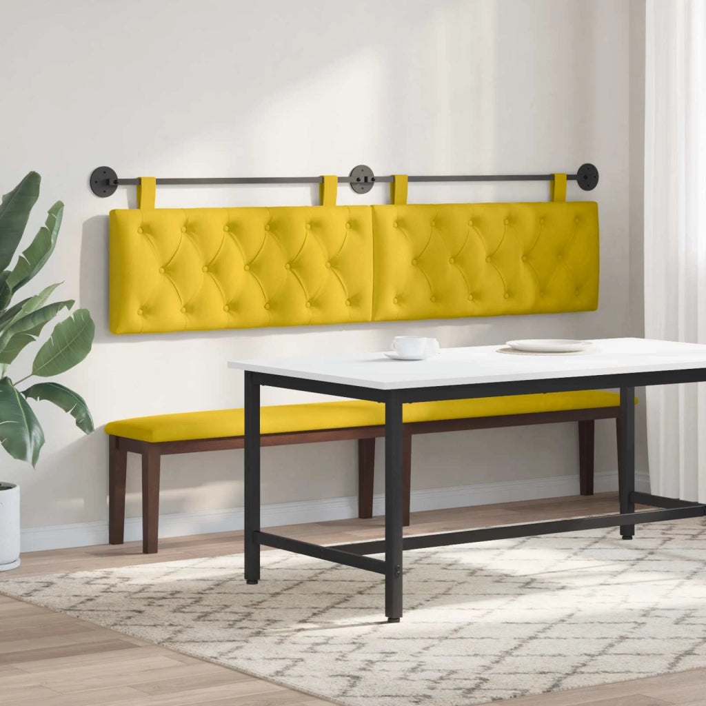 Testiera | Testata sospesa Con luce LED Giallo Velluto