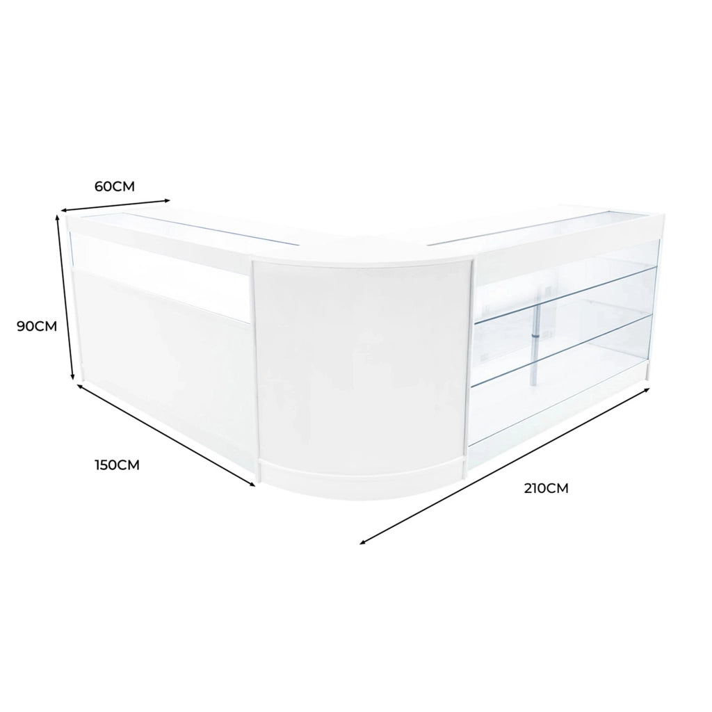 Set Banconi Bianco Triton LED K1500 B1500 CM60 con Serratura e Ripiani