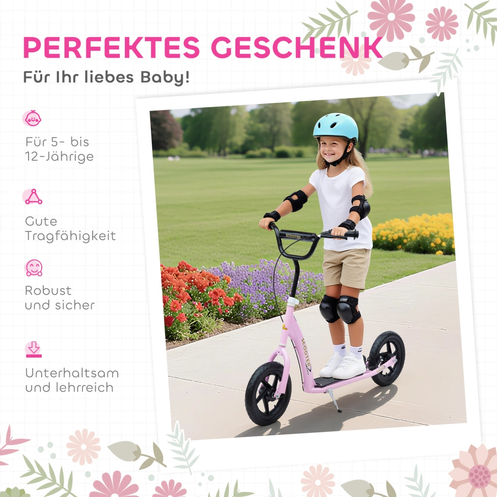 Scooter per bambini Tretroller ¨C zephmum ¨C rosa 120x52x88 cm