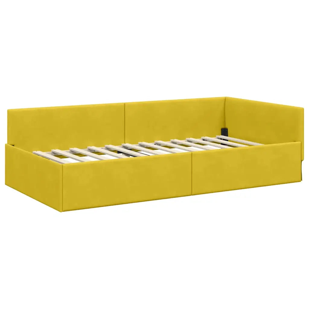Struttura Letto Angolare con Materasso 2 pcs Verde Velluto