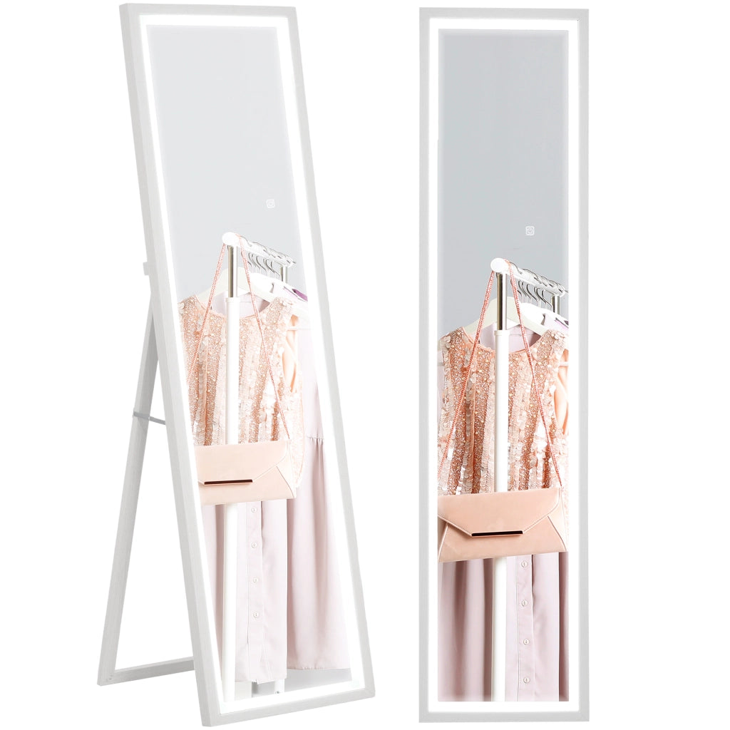 Specchio da Terra LED Regolabile ¨C Minimal ¨C Bianco 40x160 cm