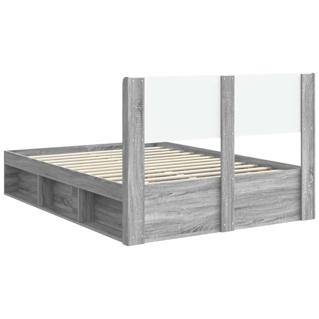 Struttura del letto con stoccaggio e testata Sonoma grigio 3414216