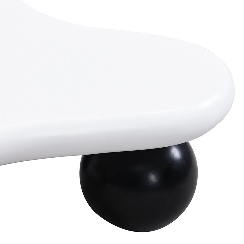 Tavolino da caff¨¨ Cloud Style con LED RGB, design a forma di nuvola, MDF, nero e bianco