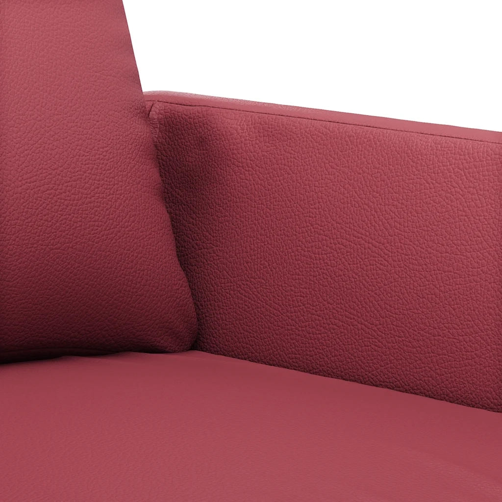 Divano a 2 Posti Rosso Vino 140 cm in Similpelle 359336