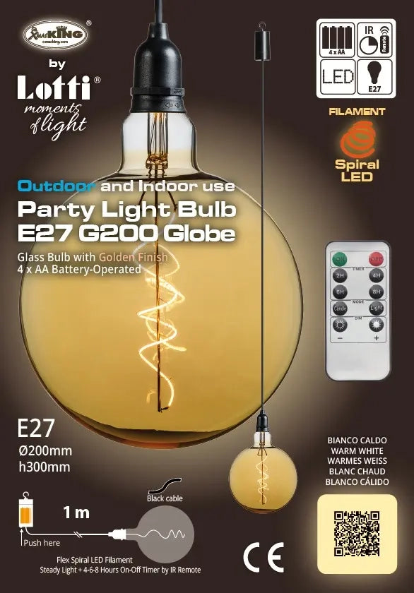 Lampada G20 0 G Filament LED IR 4AA H130 cm