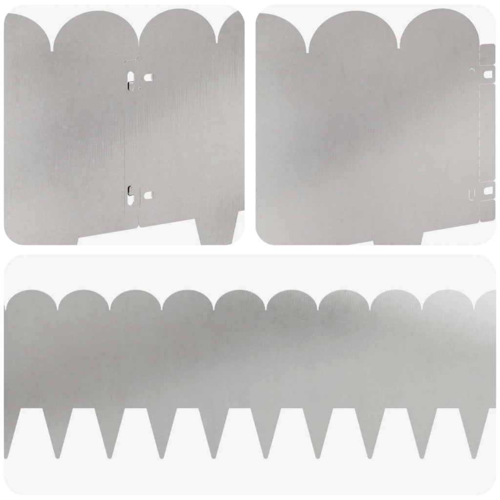 Bordura per Prato 10 pcs 103 x 25 cm Acciaio Argento 8008705