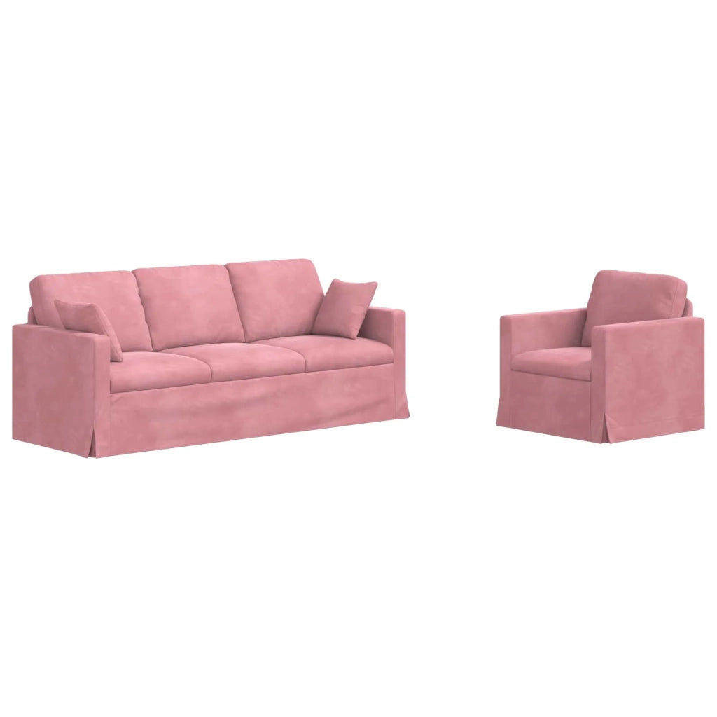 Set di divani 2 pcs Rosa 198 x 78 x 80 cm Velluto 3407599