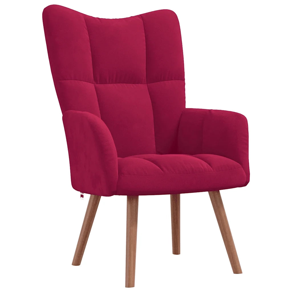 Sedia Relax Rosso Vino in Velluto 328056
