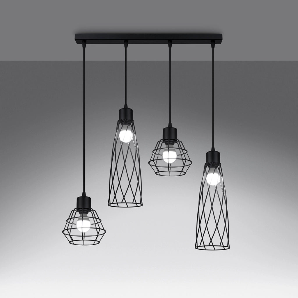 Lampada a sospensione SUBA 4L nero