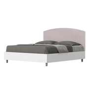 BS COM Letto matrimoniale senza rete 160x190 bianco frassino testata microfibra glicine