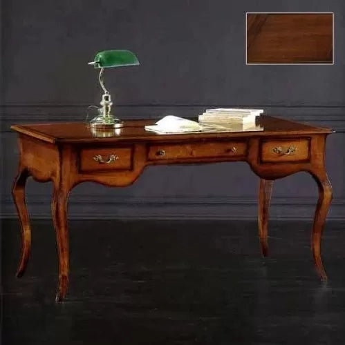 Scrivania classica 3 cassetti legno tinta noce 130x75x80 - Mobili 2G