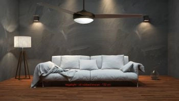 Vam Ventilatore da soffitto bronzo 132 cm luce 2xE27 & Telecomando con Sensore Temperatura