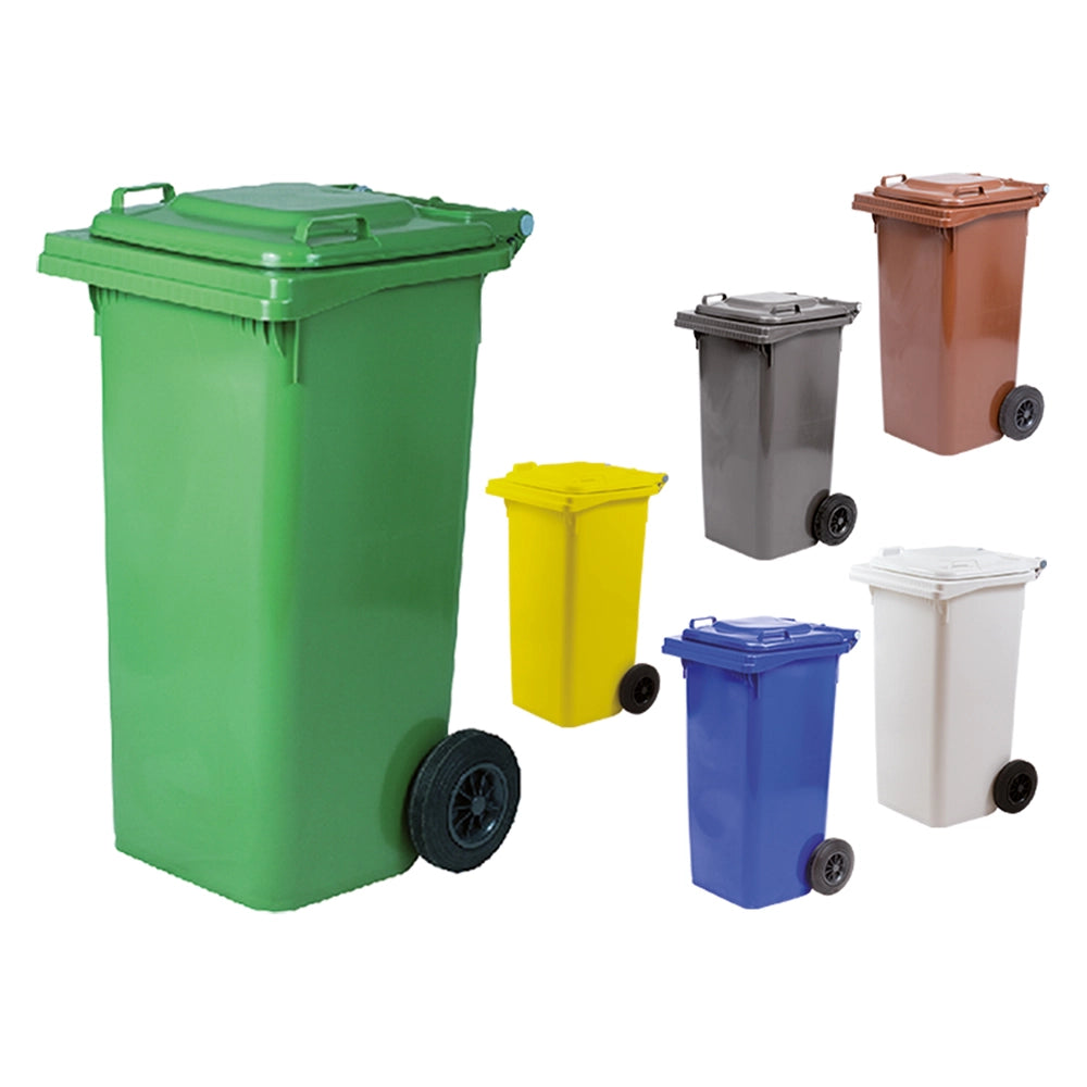 BIDONE IMMONDIZIA CARRELLATO Lt. 120 - cm 55 x 50 x 94 verde  - ICS