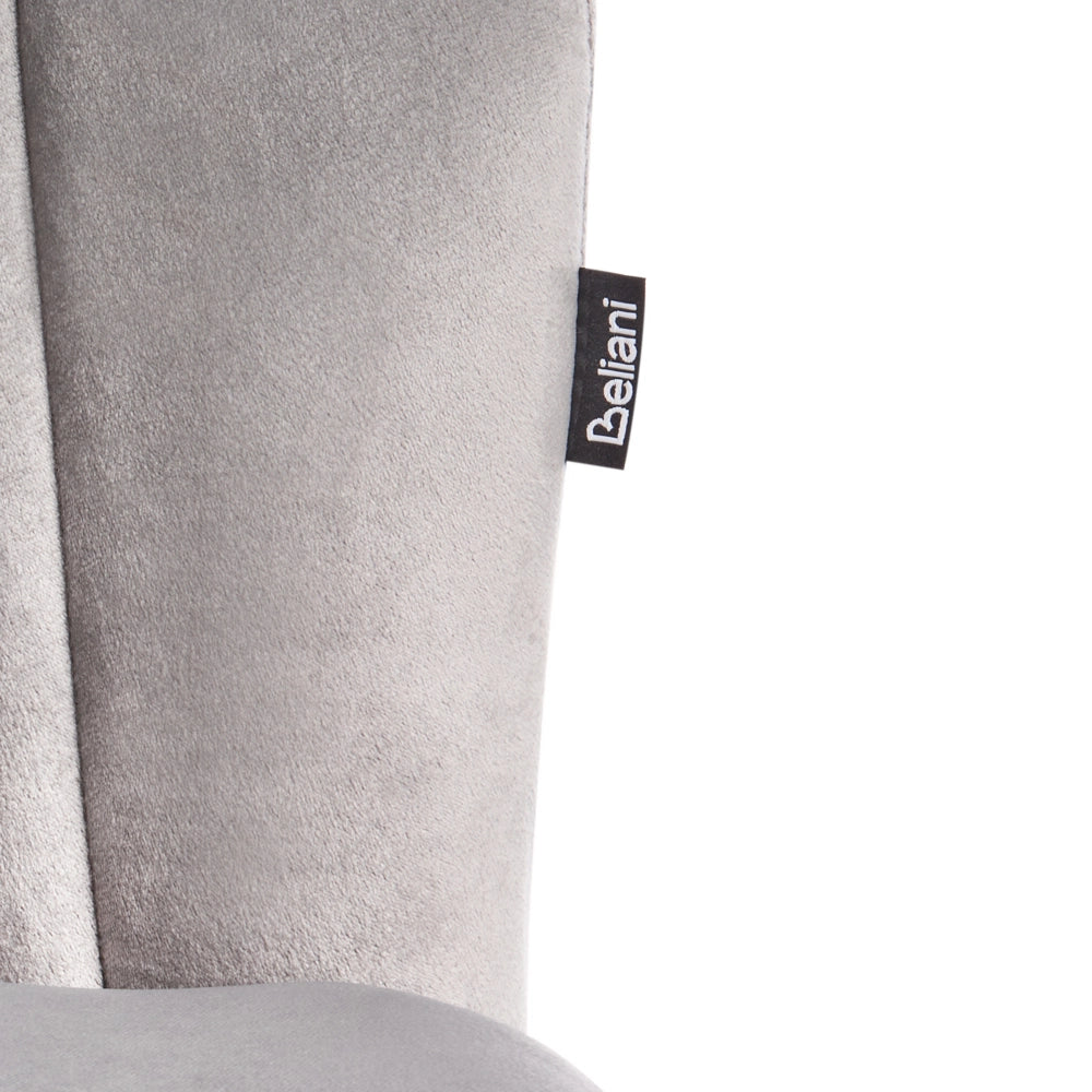 Sedia da ufficio in velluto di colore grigio con base girevole altezza regolabile elegante moderna