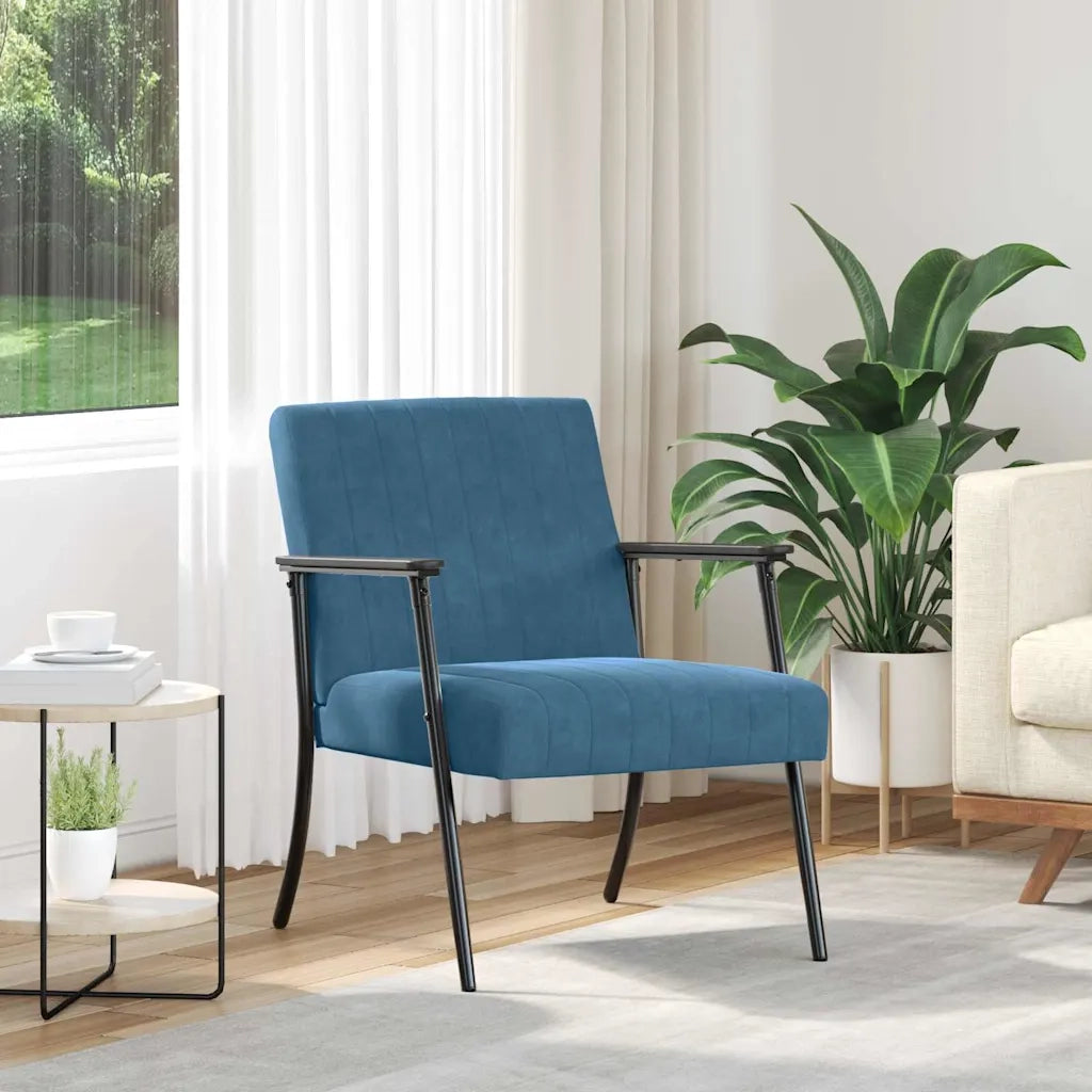 Poltrona | Sedia Relax Blu 59 x 75 x 78 cm Velluto