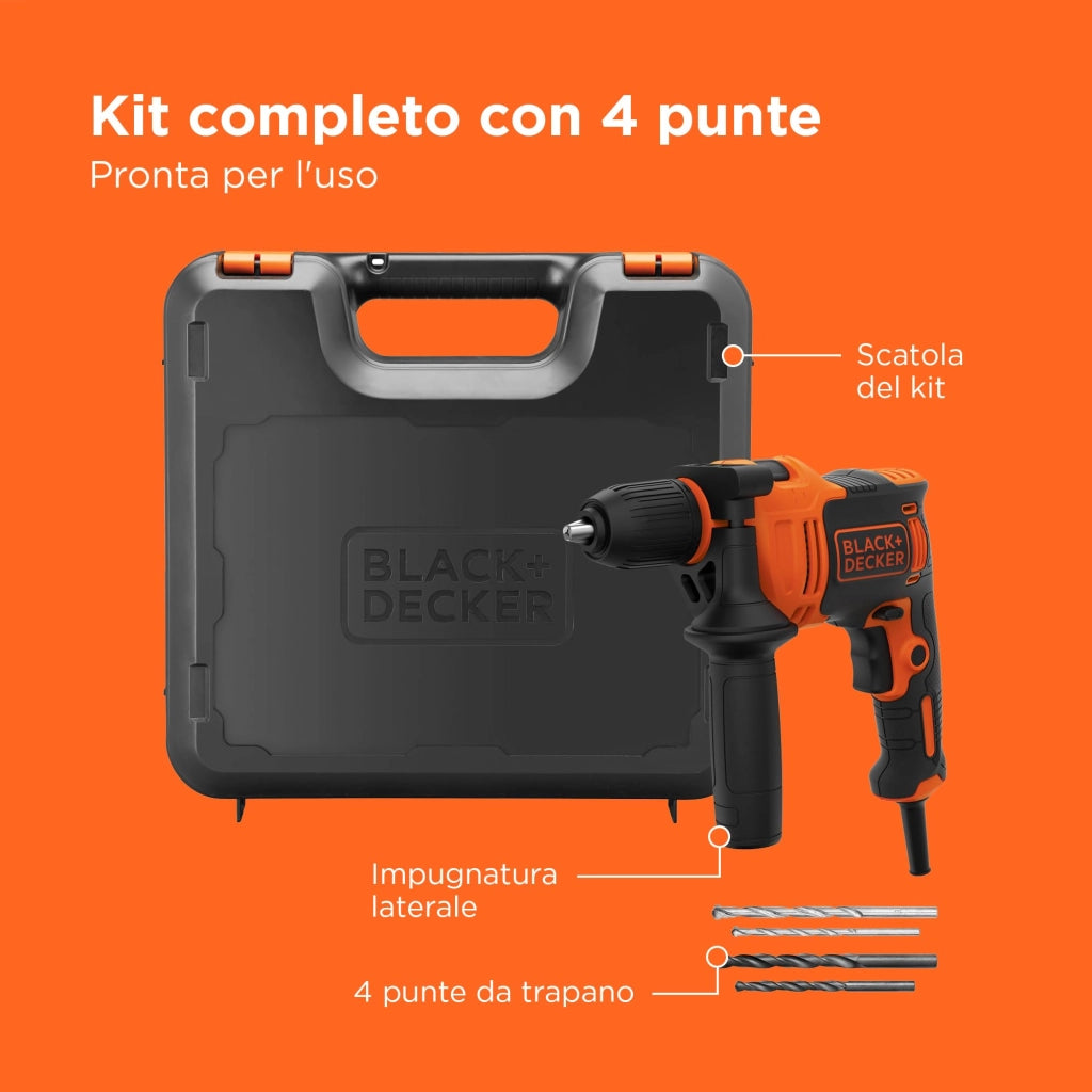 Trapano a Percussione BEH710K Qs 710 W Black+Decker