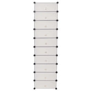 Scarpiera Modulare a 10 Scomparti-Scaffale per scarpe Bianca