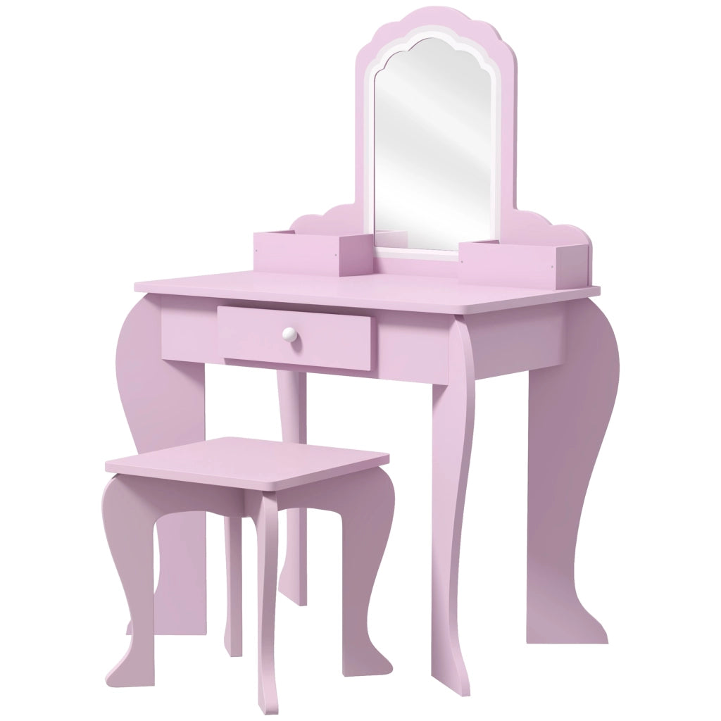 Scrivania con specchio e cassetti per bambini ¨C Minimal ¨C rosa