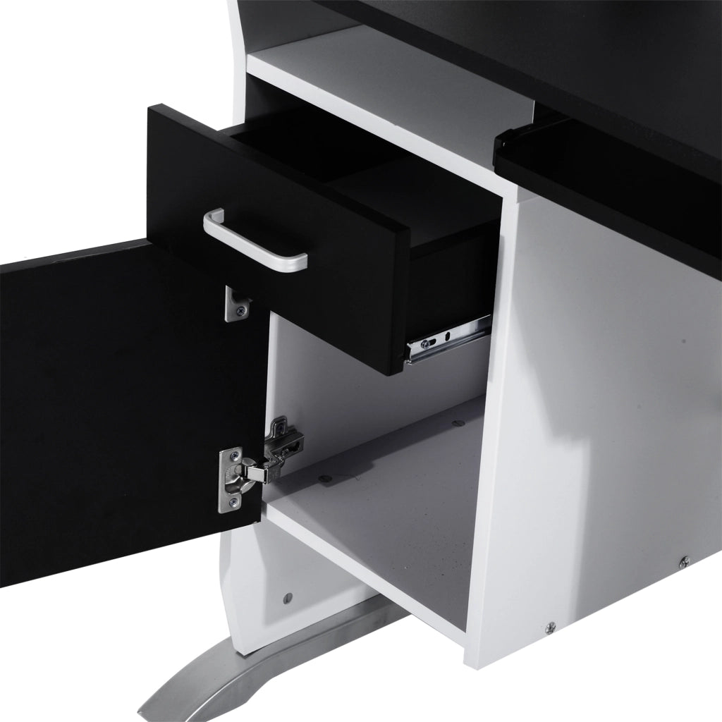 Scrivania per computer ¨C Xylo ¨C MDF bianco e nero 100x52x75 cm