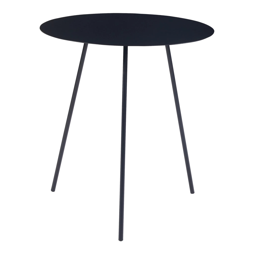 Tavolino a Treppiede Sula con Piano Rotondo 53 x 50 cm Metallo Nero [en.casa]