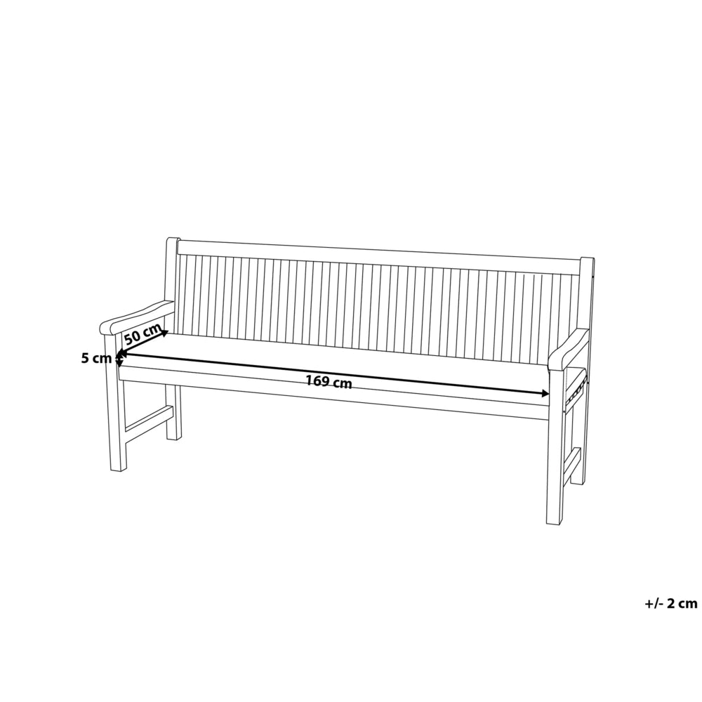 Cuscino per panca da giardino impermeabile rosso mattone 169 x 50 cm materiale impermeabile