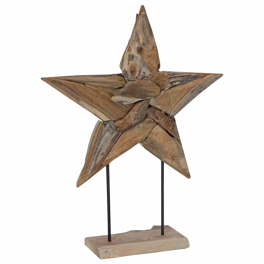 Stella di Natale-Decorazioni natalizie Marrone 60 x 5 x 75 cm Legno di teak solido
