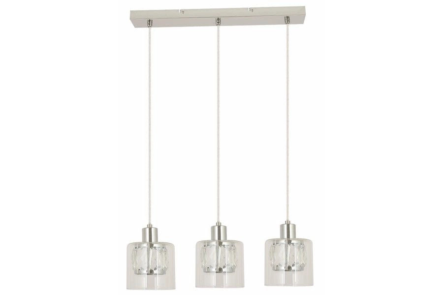 Lampada a sospensione Elmo Reality cromata vetro 3xE14
