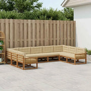 Set di divani da esterno con cuscino 9 pcs Naturale e Beige 3382891