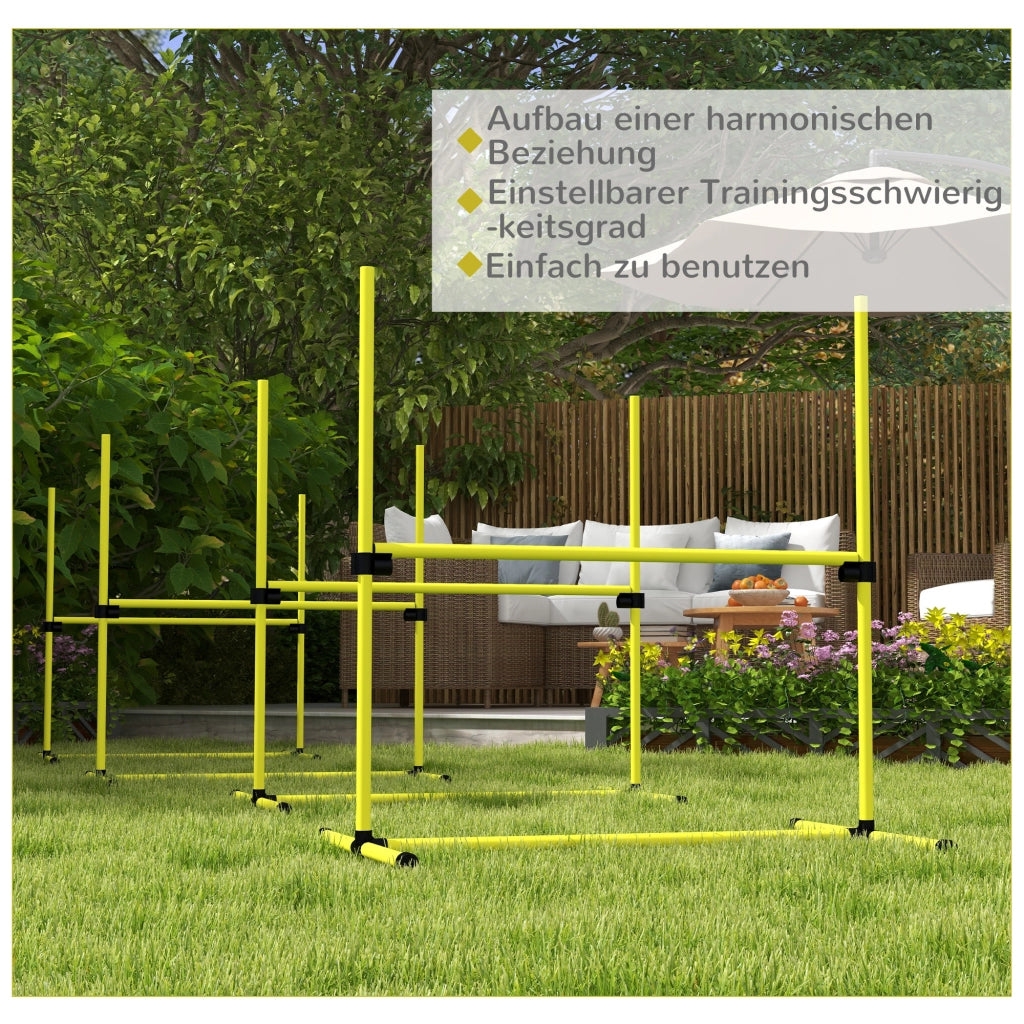 Set Agility per Cani con Ostacoli e Slalom ¨C Xylo ¨C Giallo con Borsa