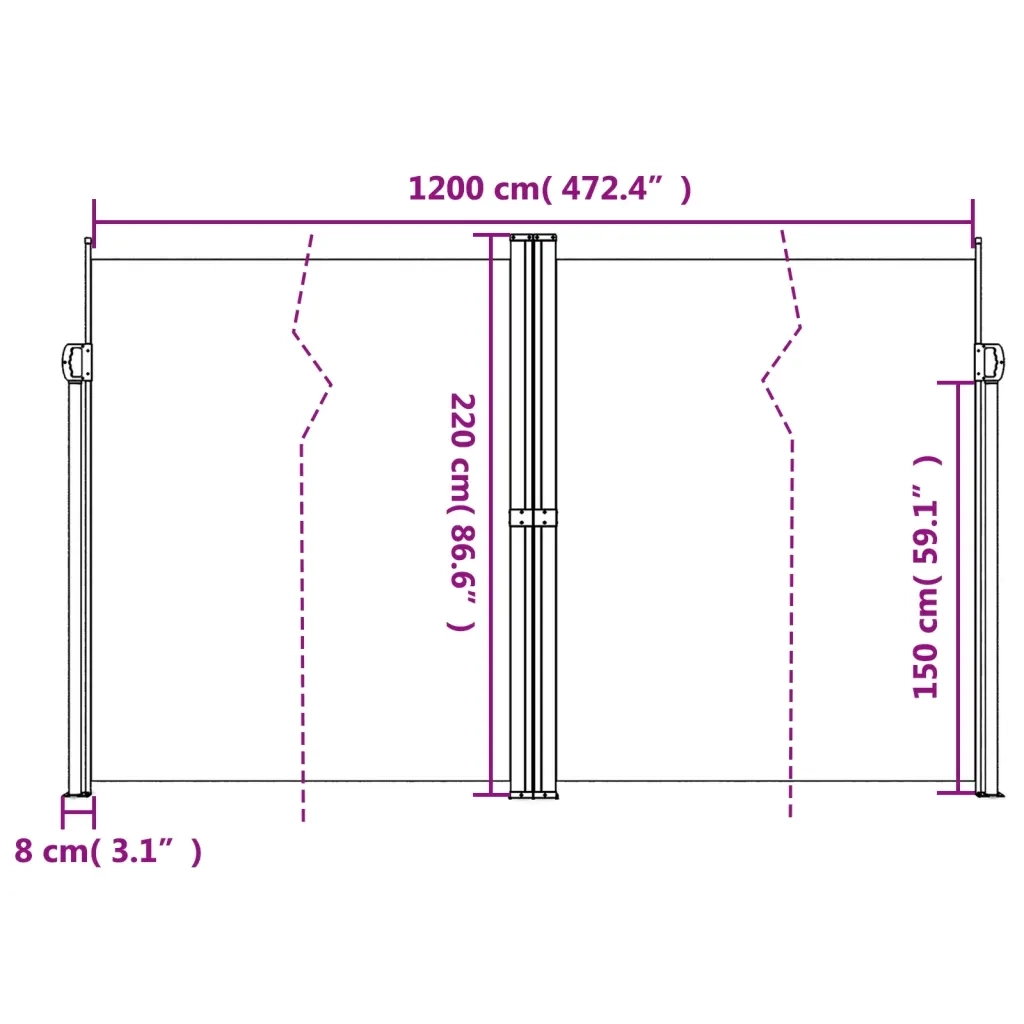 Tenda da Sole Laterale Retrattile Blu 220x1200 cm 4004866